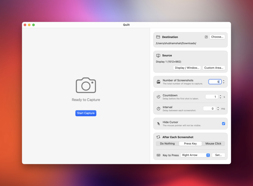 Quilt for Mac Landing Page