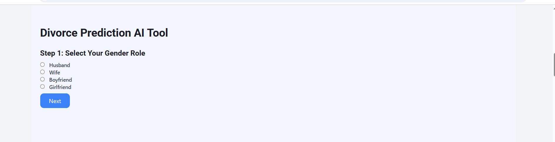 Divorce Prediction AI Tool
