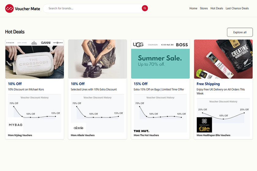 Vouchermate.co.uk Landing Page