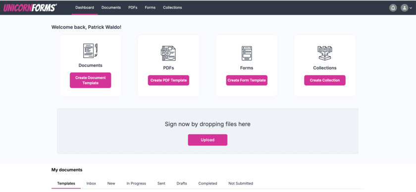 UnicornForms Landing Page