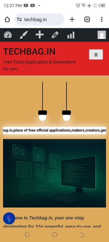 techbag.in-place of free applications Landing Page