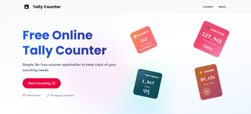 use tally counter Landing Page