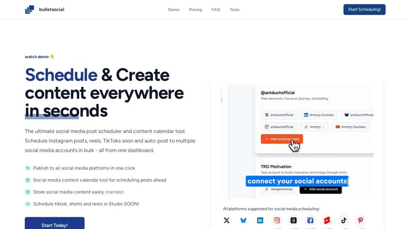 BulletSocial Landing Page