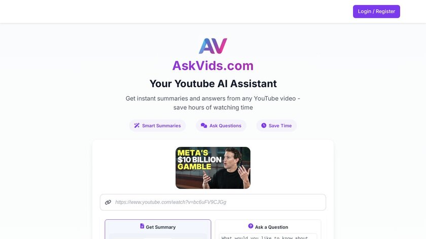 AskVids.com Landing Page