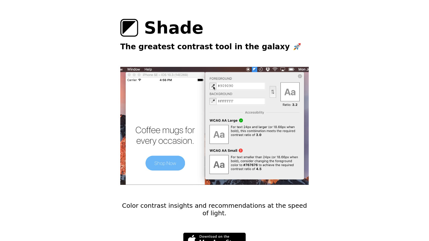 Shade Landing page