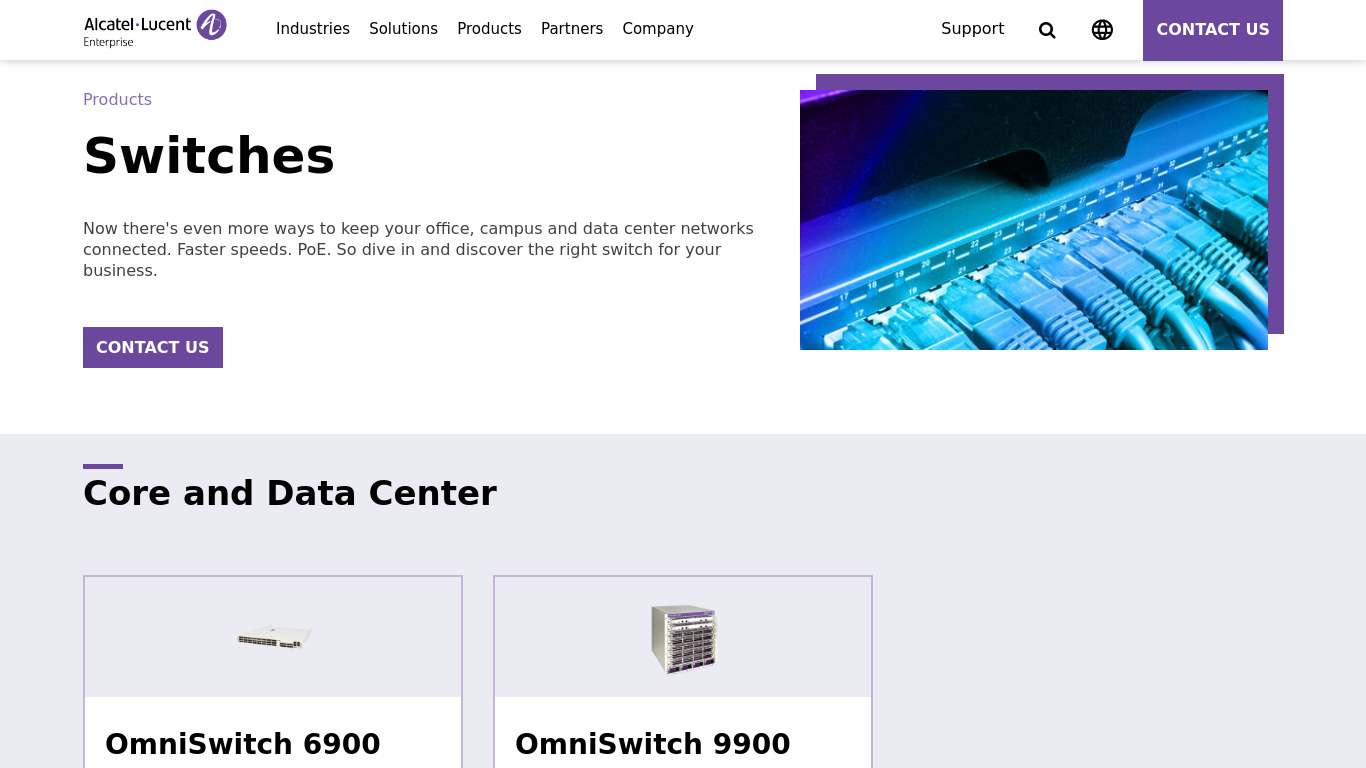 Alcatel-Lucent OmniSwitch Landing page