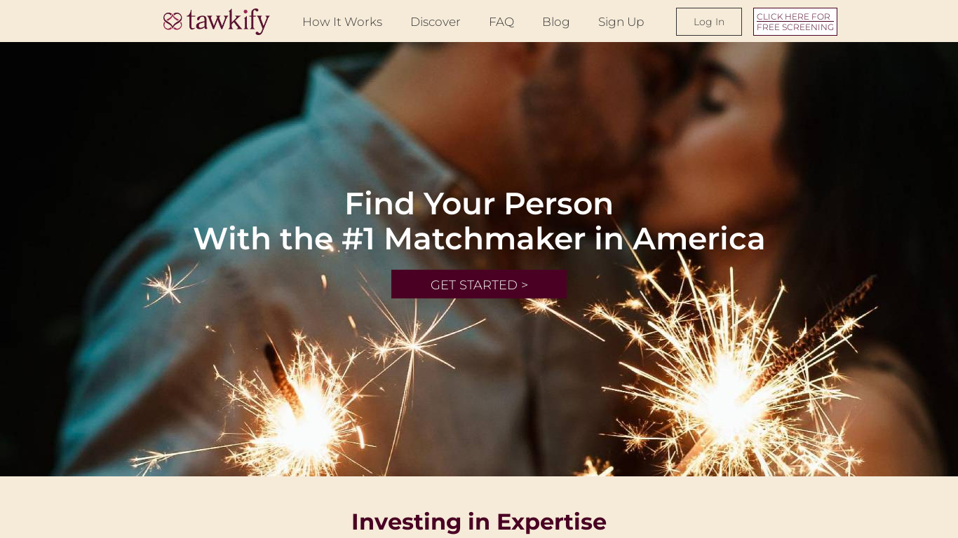 Tawkify Landing page