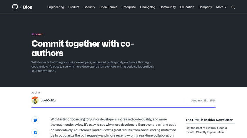 Commit Together by Github Landing Page