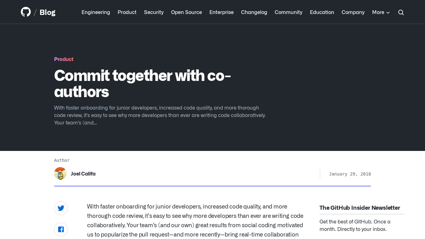 Commit Together by Github Landing page
