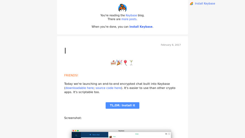 Keybase Chat Landing Page