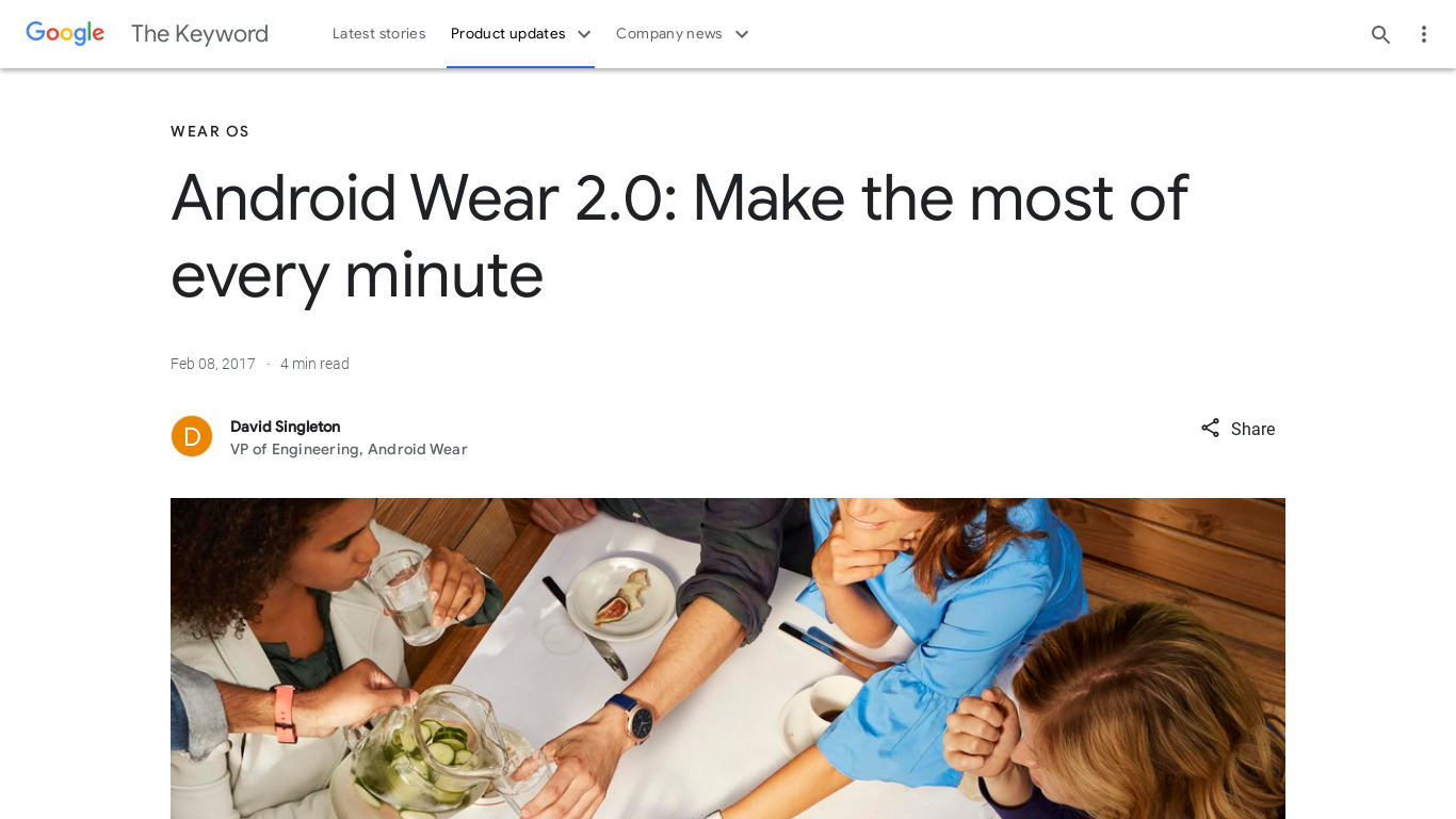 Android Wear Landing page