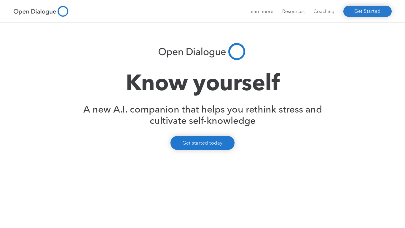 Open Dialogue Landing page