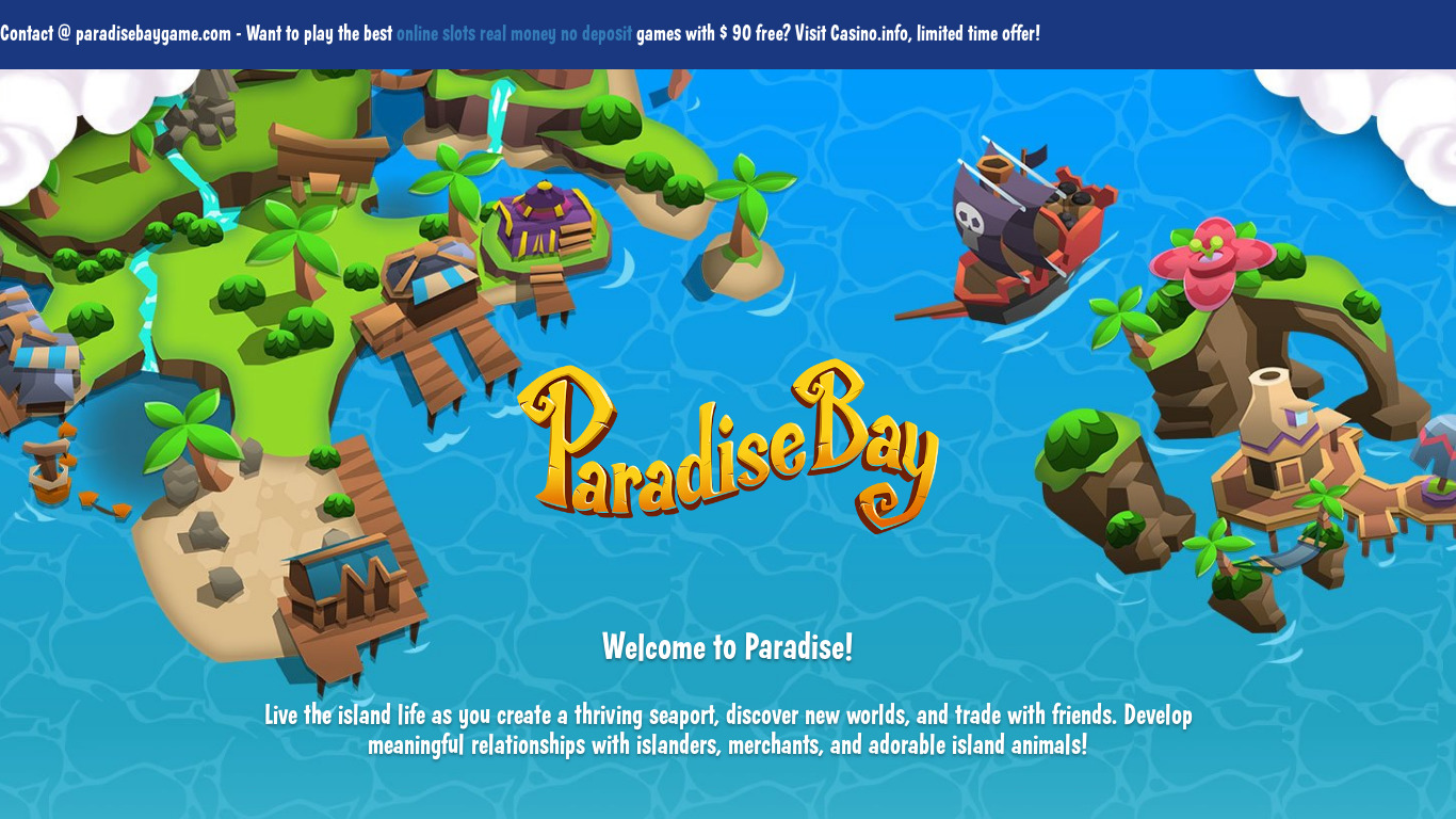 Paradise Bay Landing page