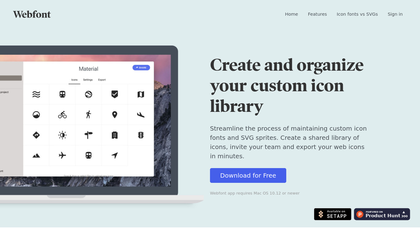 Webfont Landing page