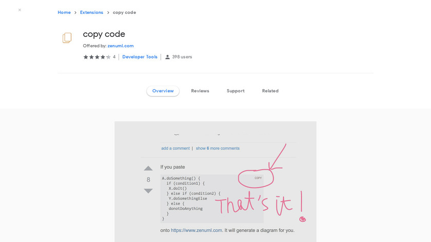 Copy Code Extension Landing Page