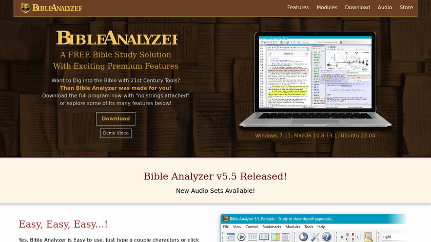 Bible Analyzer Landing Page