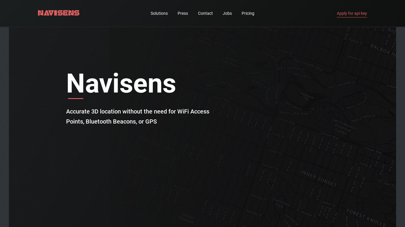 Navisens Landing page