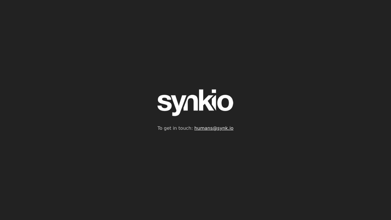Synk.io Landing page
