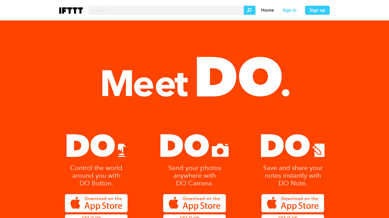 DO by IFTTT Landing page