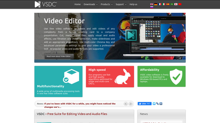 VSDC Free Video Editor Landing Page