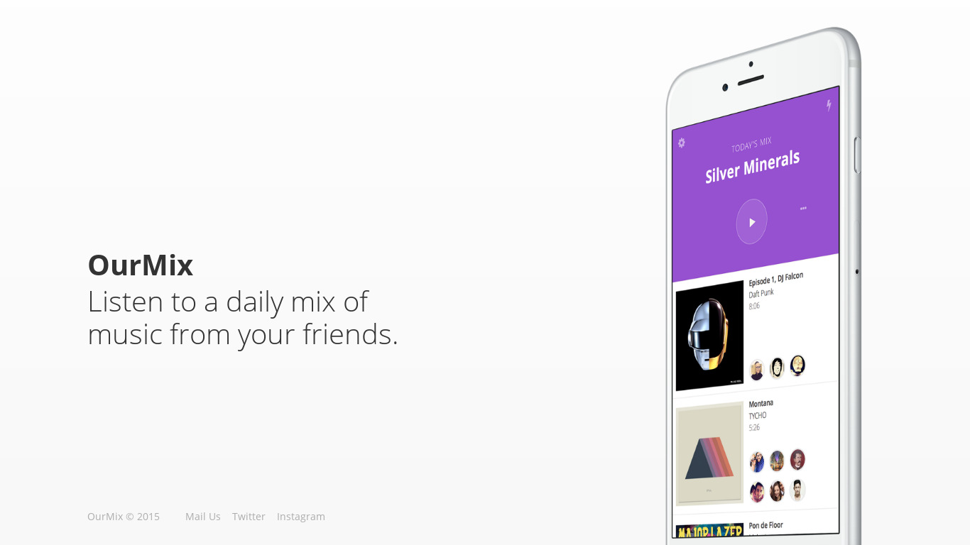 OurMix Landing page