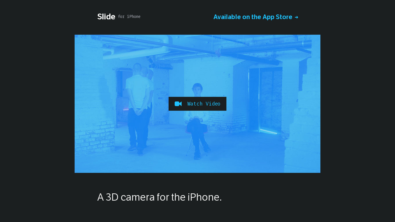 Slide Camera Landing page