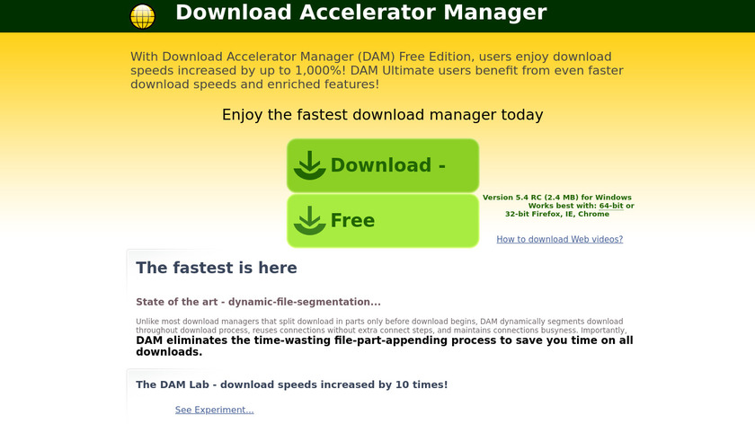 Download Accelerator Manager Landing Page