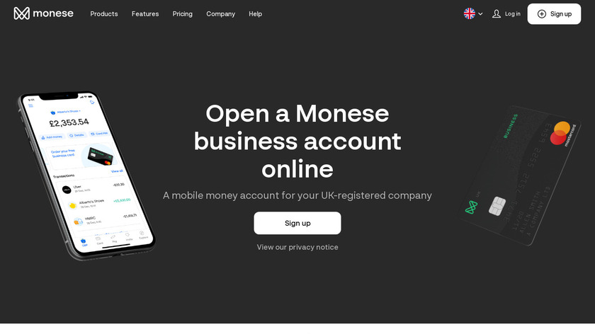 Monese Business Landing Page