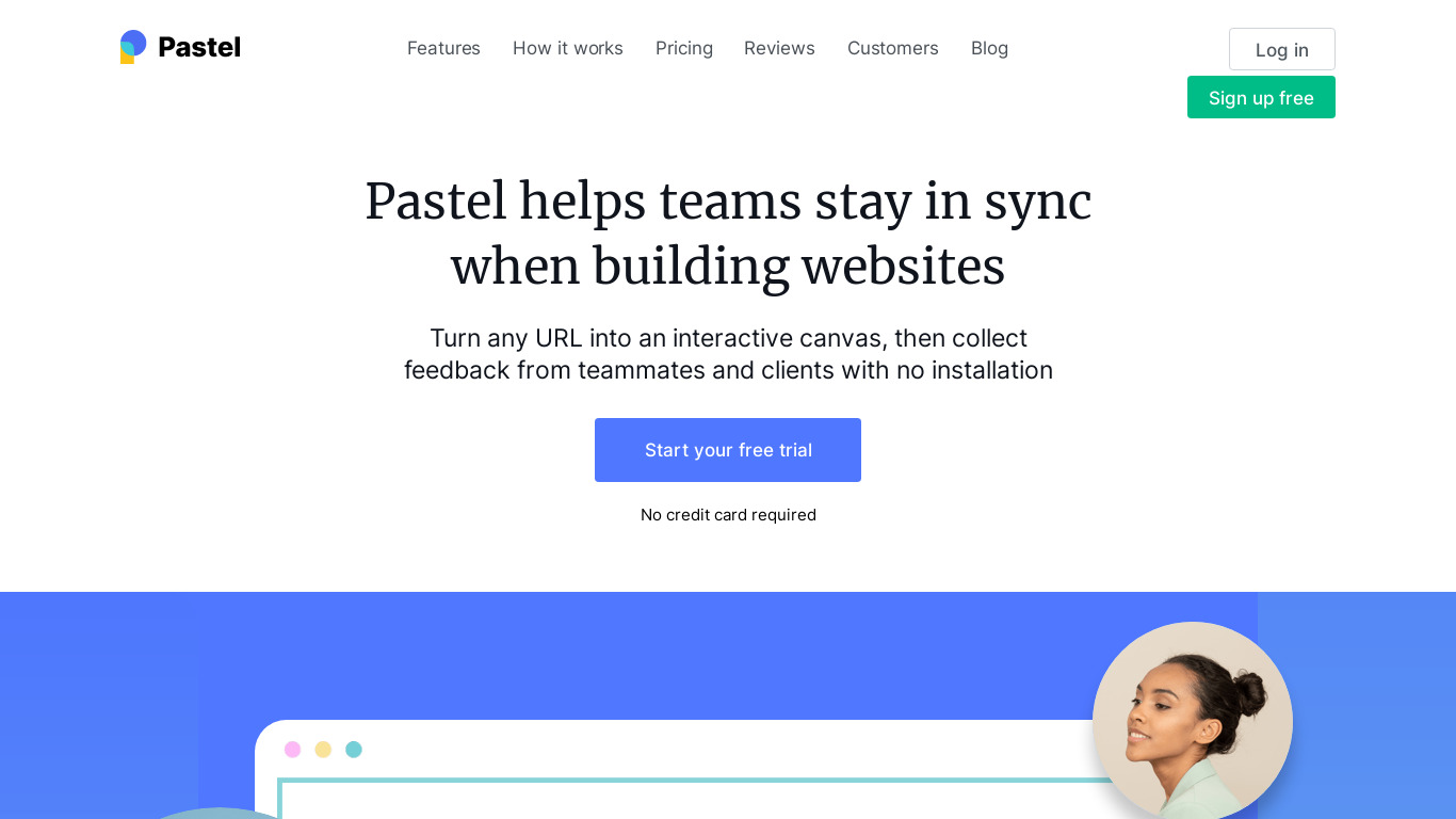 Pastel for Teams Landing page