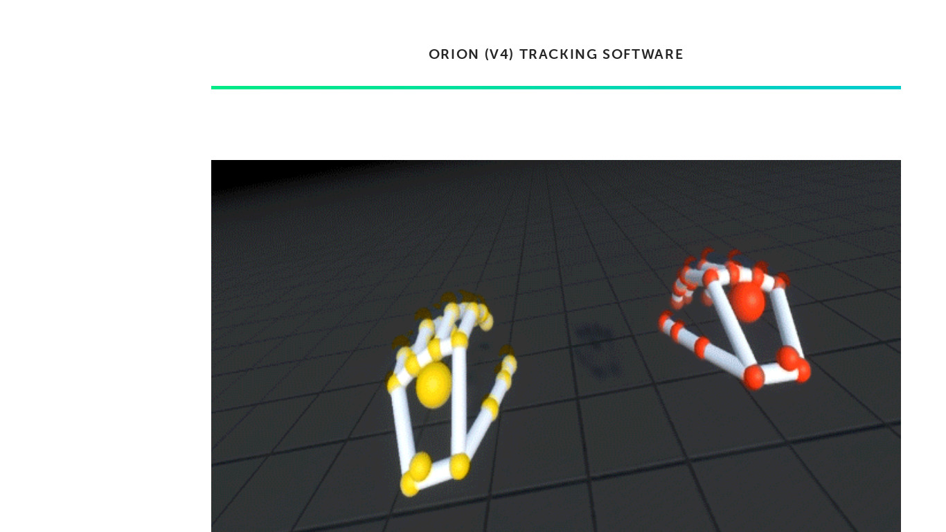 Leap Motion Orion Landing page