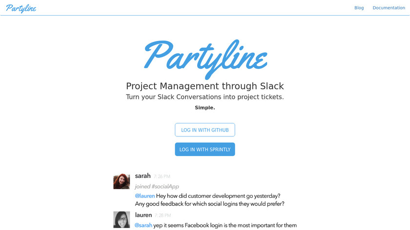 Party Line Landing Page