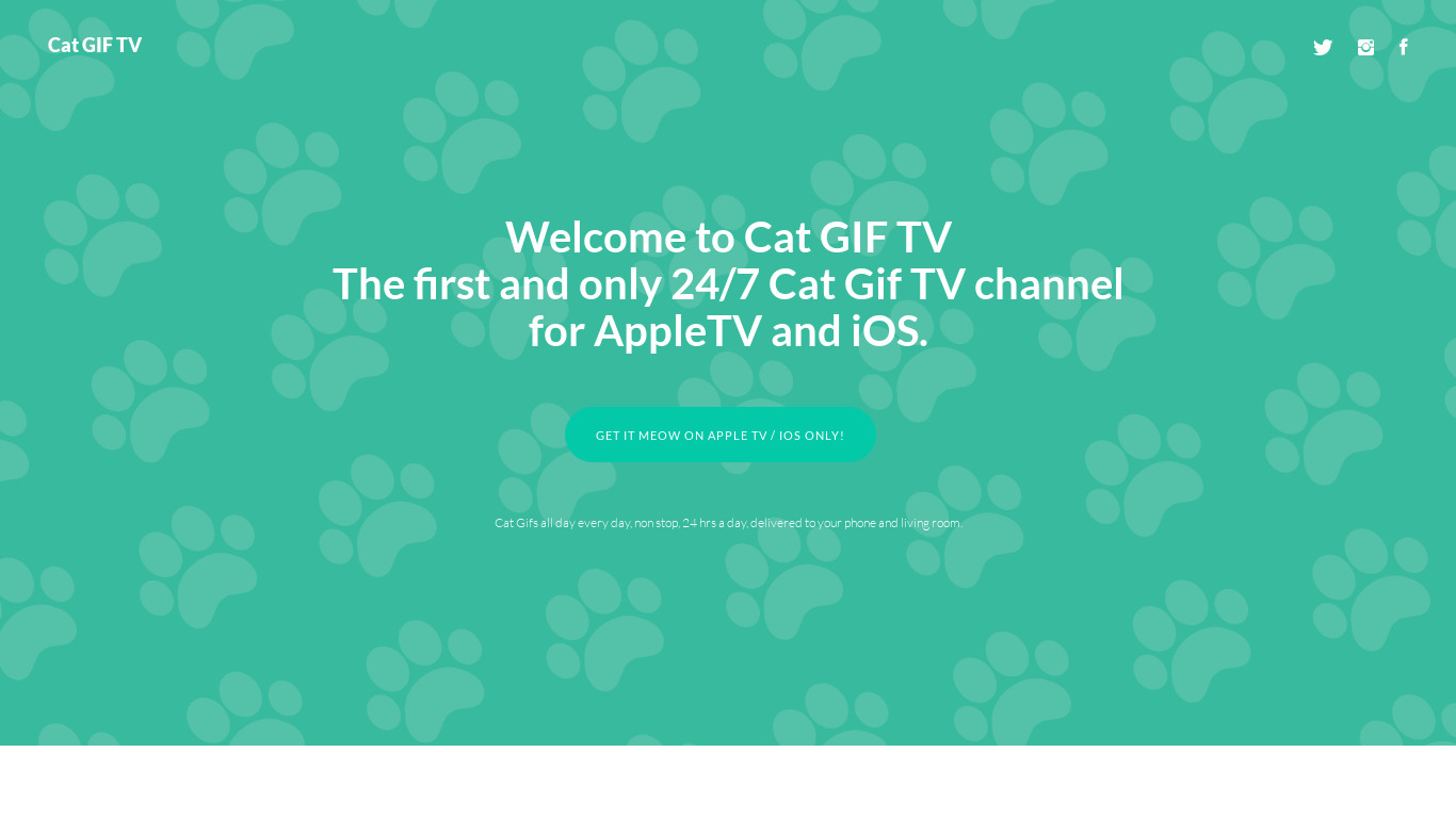 Cat GIF TV Landing page