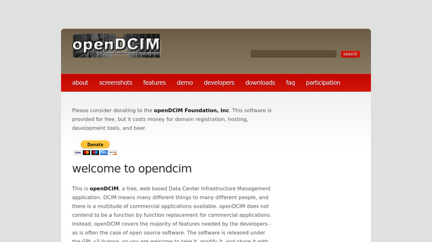 Opendcim Landing Page