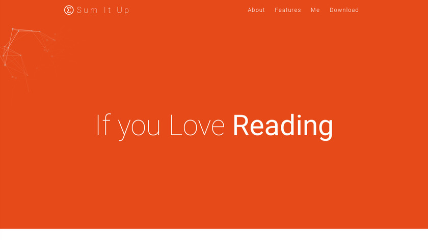 Sum It Up Landing Page
