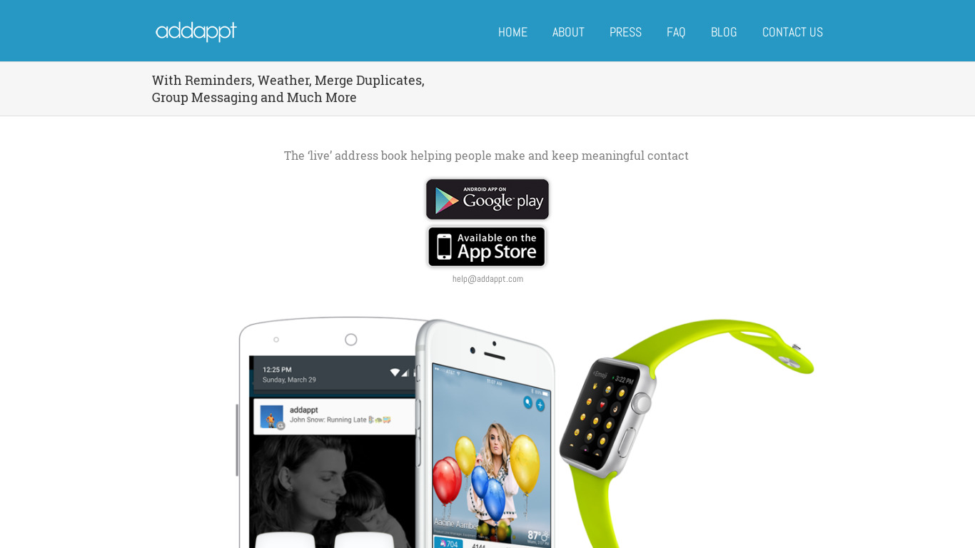 addappt for Apple Watch Landing page