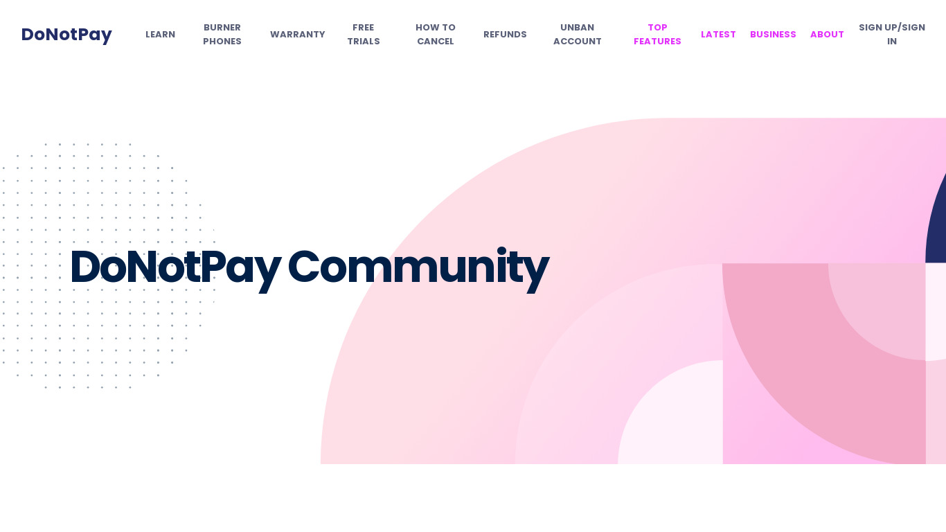 DoNotPay Travel Landing page
