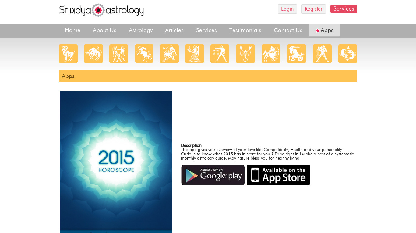 2015 Horoscope Landing page