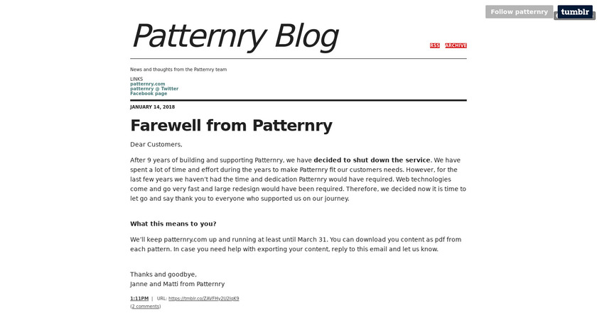 Patternry Landing Page