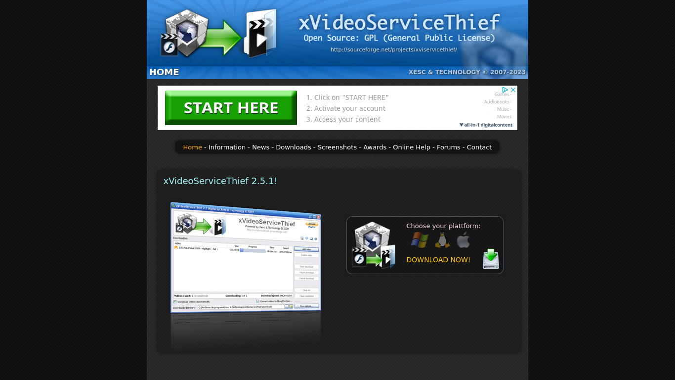 xVideoServiceThief Landing page