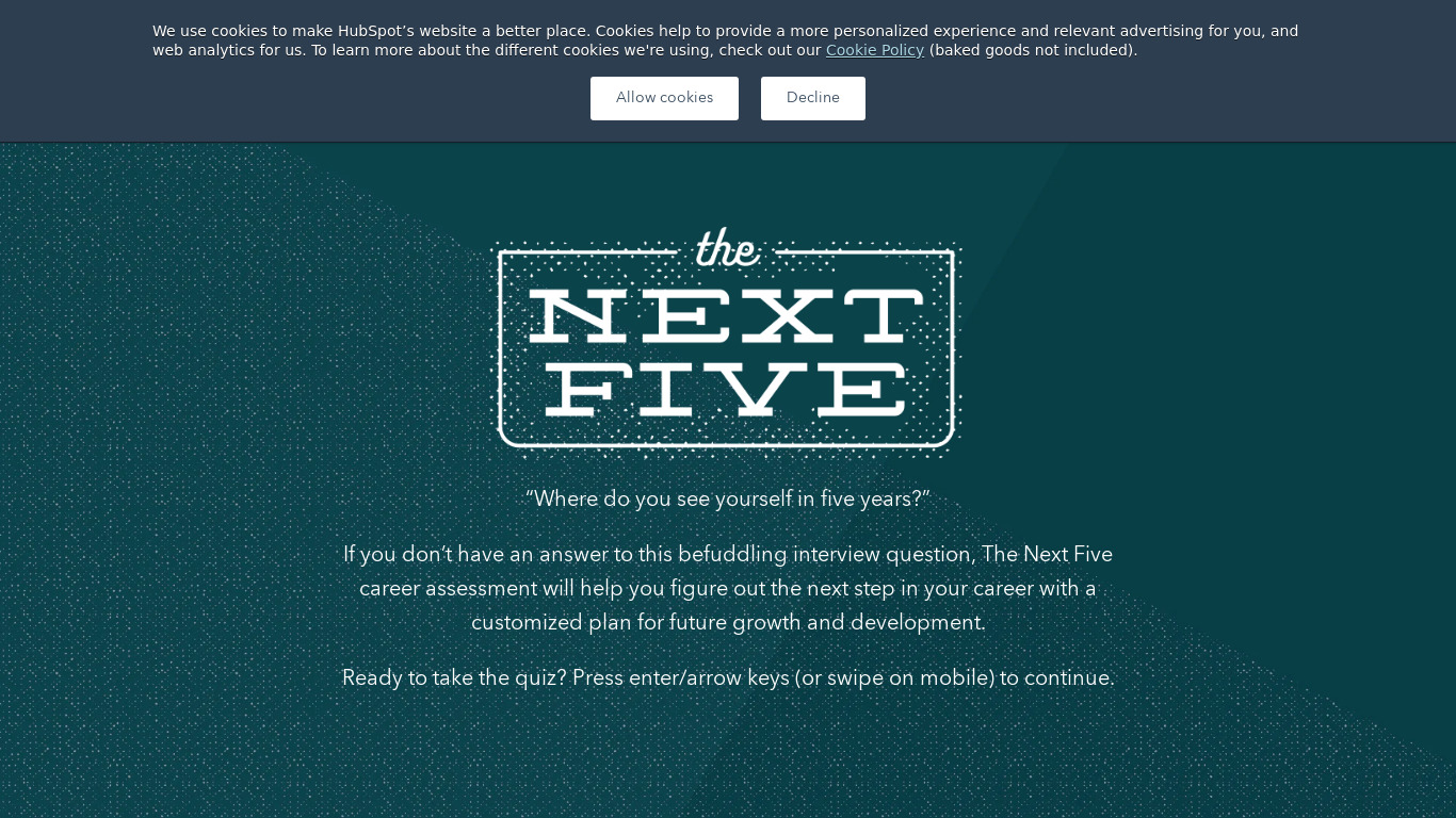 The Next Five Landing page