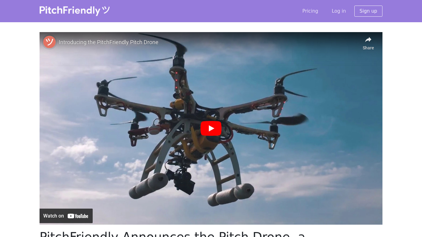 Pitch Drone Landing page