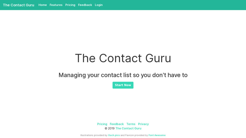 The Contact Guru Landing Page