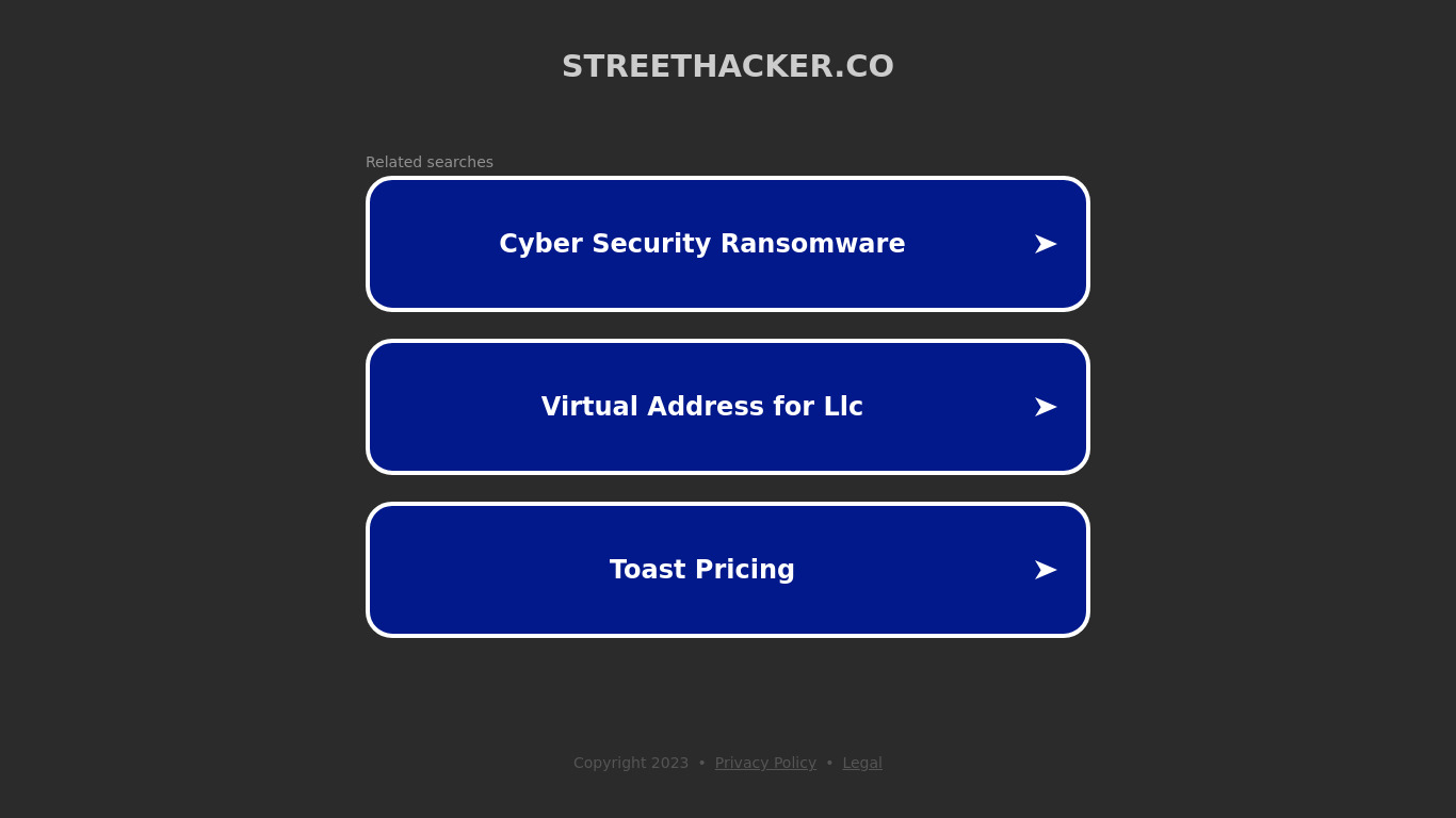 Streethacker Landing page
