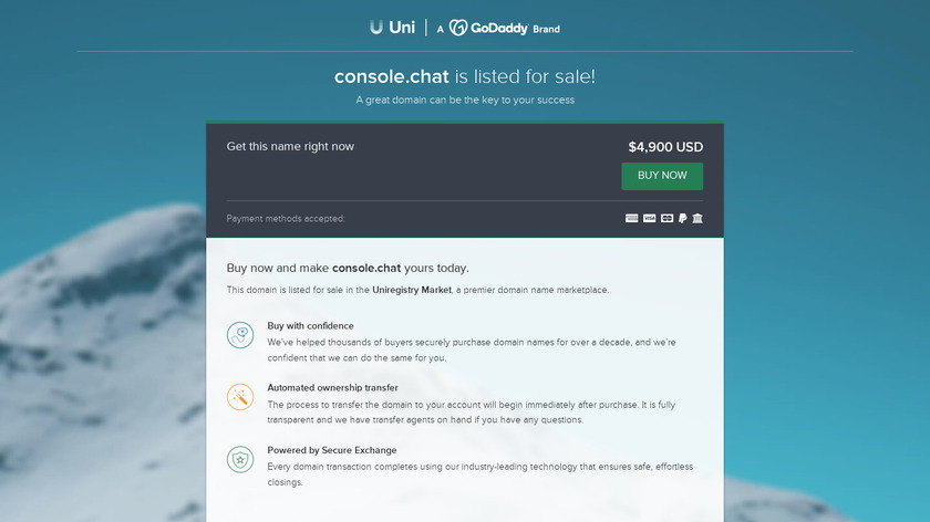 console.chat Landing Page