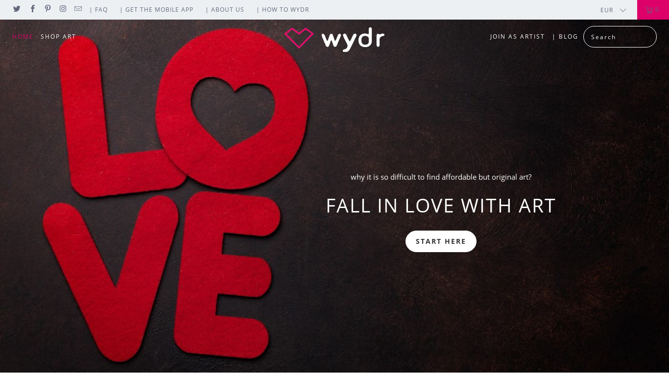 Wydr.co Landing page