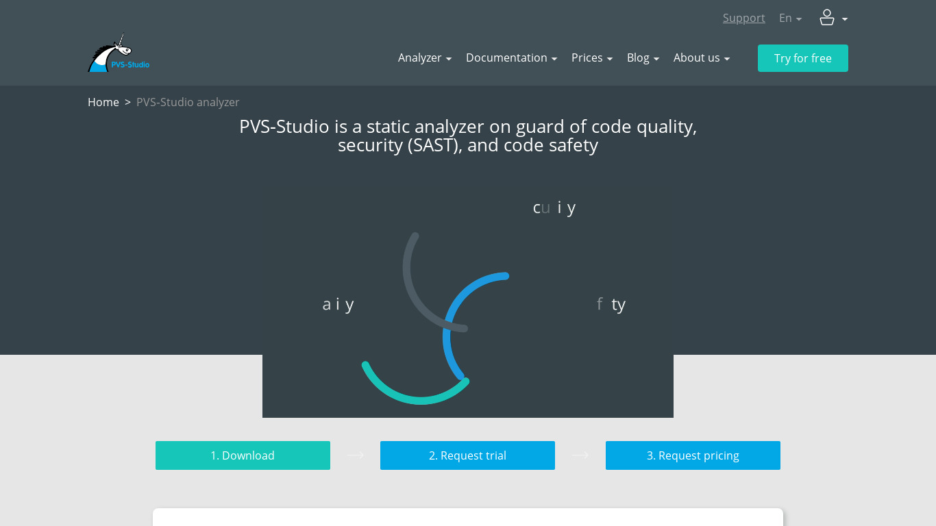 PVS-Studio Landing page