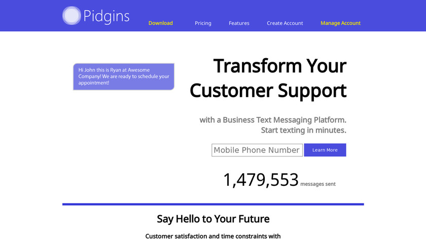 Pidgins Landing Page