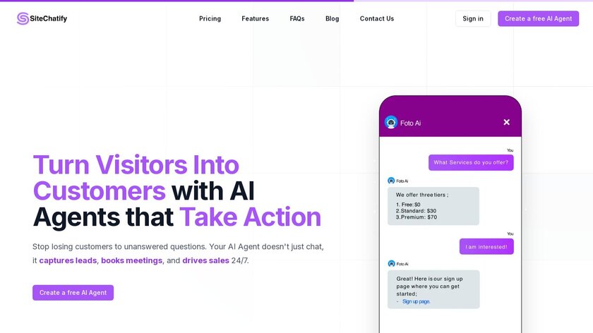 SiteChatify Landing Page