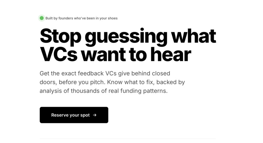 FLASH Intelligence Stop Guessing what VC's want to hear FLASH Intelligence Stop Guessing what VC's want to hear