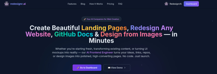 Redesignr.ai Landing Page